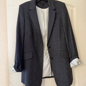 Women’s Pinstripe Blazer - dark gray